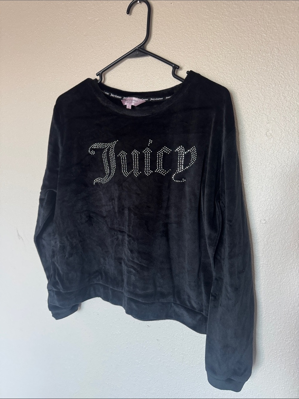 Juicy Couture Black Velour Rhinestone